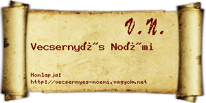 Vecsernyés Noémi névjegykártya